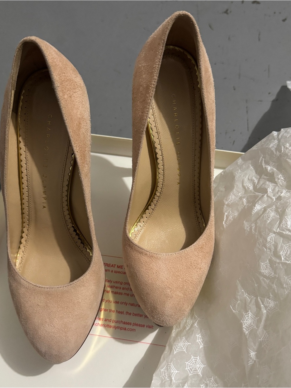 Charlotte Olympia Dolly Suede High heels